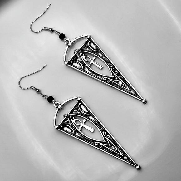 Cross Spike Earrings - Picture 3 of 4